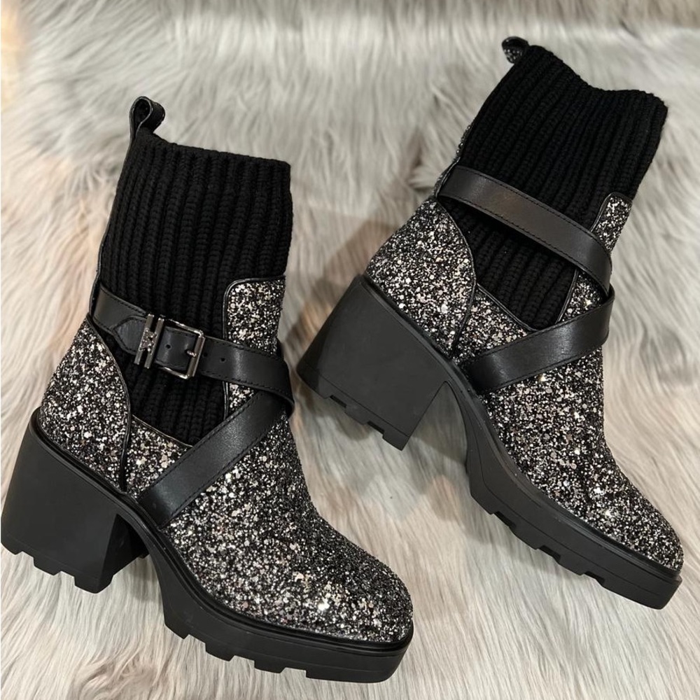 Michael Kors Alistair Glitter Slip-Ons Boots. - Picture 9 of 12